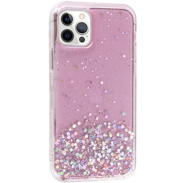 

TPU чехол Star Glitter для Apple iPhone 12 Pro Max (6.7") Прозрачный / Розовый