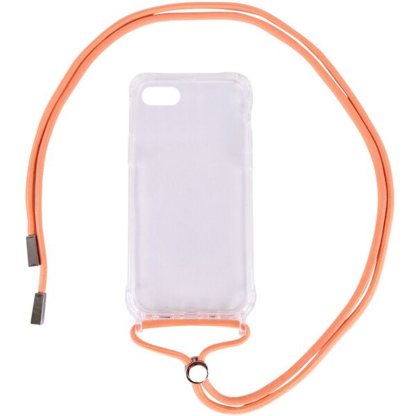 

Чехол TPU Crossbody Transparent для Apple iPhone 7 / 8 / SE (2020)(4.7") Персиковый
