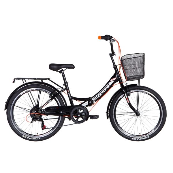 

24" FORMULA SMART С КОРЗИНОЙ, ТРЕЩЁТКА 2021, Рама 15, черно-оранжевый, ES1213