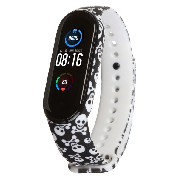 

Ремешок для Xiaomi Mi Band 6 / 5 Skulls силиконовый (ARS57010)