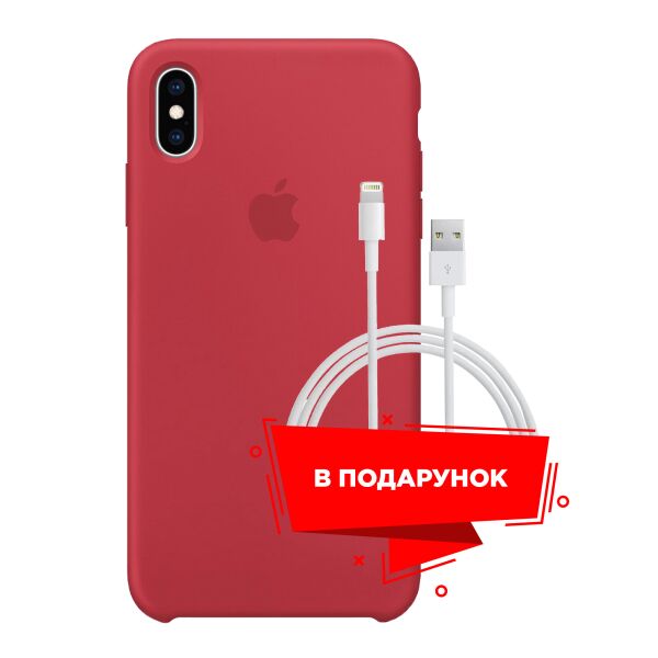 

Чехол для Apple iPhone XS Max Red Raspberry + кабель Lightning (ARS54257)