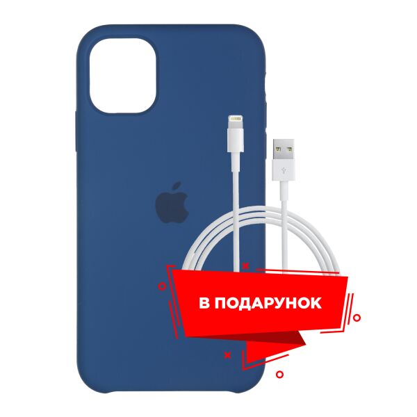 

Чехол для Apple iPhone 11 Pro Blue + кабель Lightning (ARS55616)