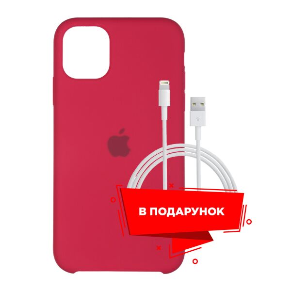 

Чехол для Apple iPhone 11 Rose Red + кабель Lightning (ARS55626)