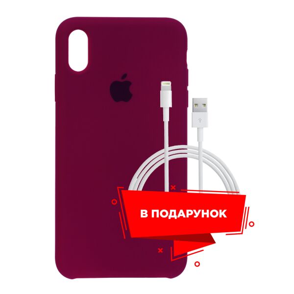 

Чехол для Apple iPhone XS Max Marsala + кабель Lightning (ARS56950)