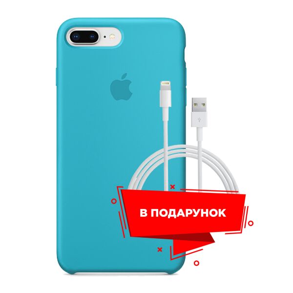 

Чехол для Apple iPhone 8 Plus Light Blue + кабель Lightning (ARS49465)