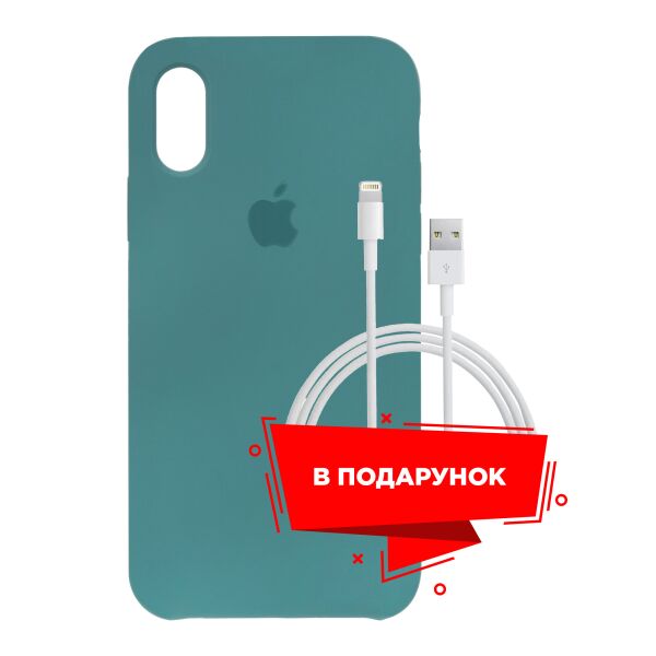 

Чехол для Apple iPhone XS/X Pine Green + кабель Lightning (ARS56944)