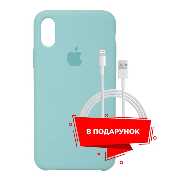 

Чехол для Apple iPhone XS/X Marine Green + кабель Lightning (ARS54246)