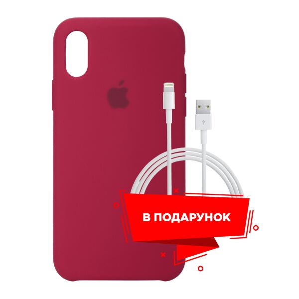 

Чехол для Apple iPhone XS/X Rose Red + кабель Lightning (ARS49552)