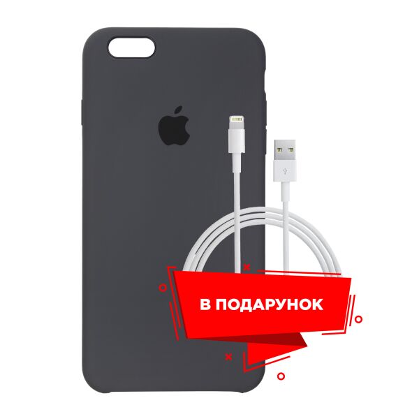

Чехол для Apple iPhone 6S Plus Dark Grey + кабель Lightning (ARS49164)