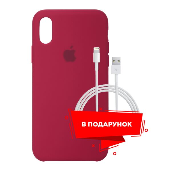 

Чехол для Apple iPhone XS Max Rose Red + кабель Lightning (ARS53255)