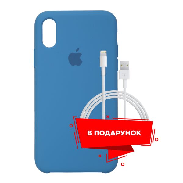 

Чехол для Apple iPhone XS Max Denim Blue + кабель Lightning (ARS54252)