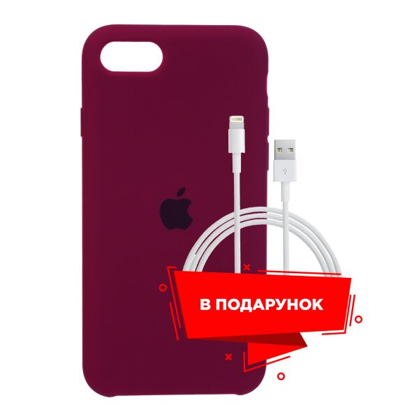 

Чехол для Apple iPhone 8/SE 2020 Marsala + кабель Lightning (ARS56954)