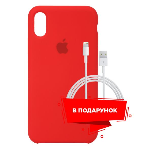 

Чехол для Apple iPhone XS/X Red + кабель Lightning (ARS49548)