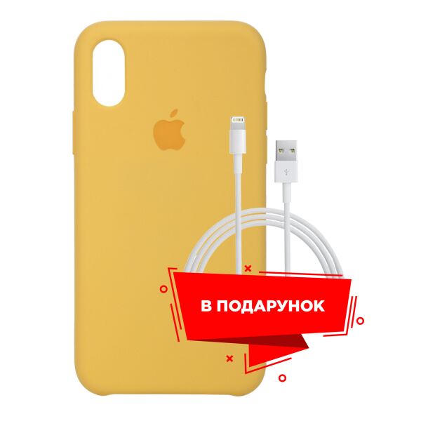 

Чехол для Apple iPhone XS / X Yellow + кабель Lightning (ARS49543)