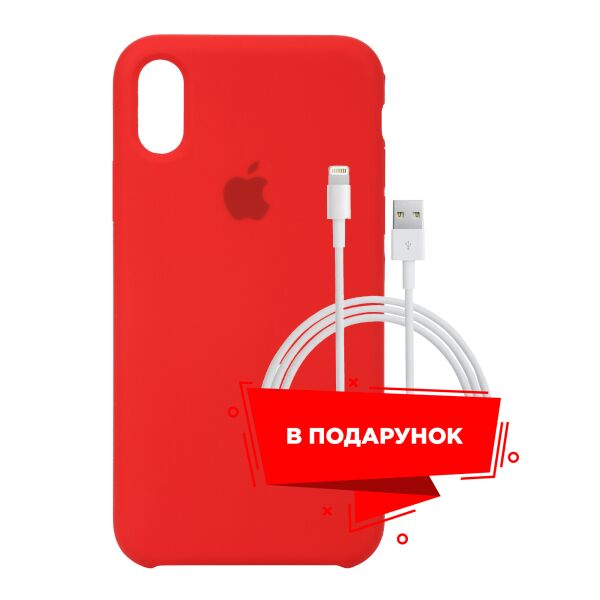 

Чехол для Apple iPhone XS Max Red + кабель Lightning (ARS53254)