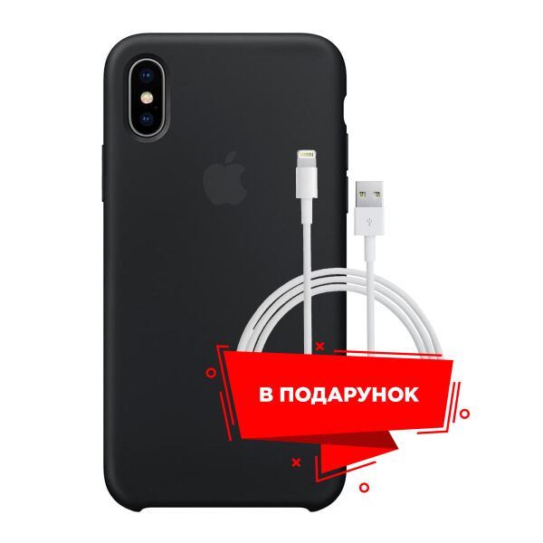 

Чехол для Apple iPhone XS/X Black + кабель Lightning (ARS49541)