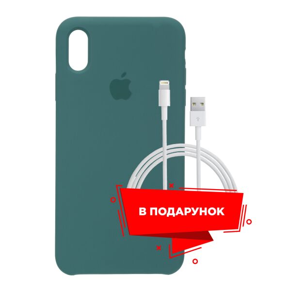 

Чехол для Apple iPhone XS Max Pine Green + кабель Lightning (ARS56948)