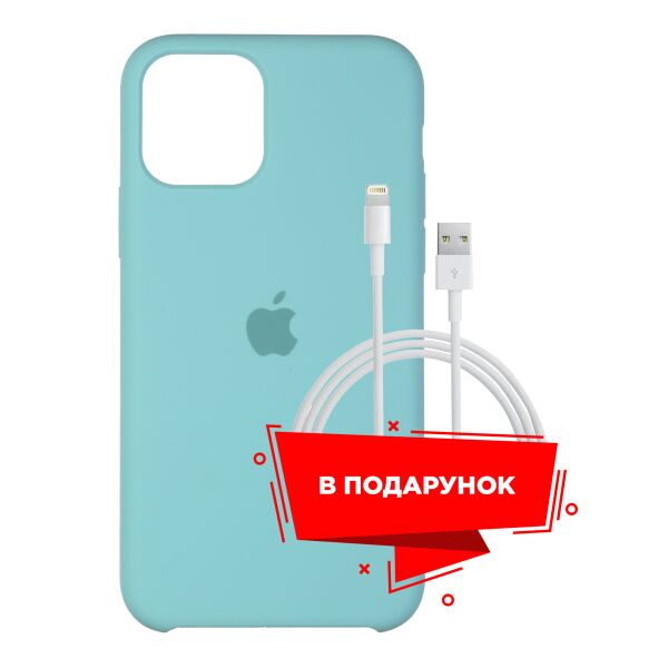 

Чехол для Apple iPhone 11 Pro Sea Blue + кабель Lightning (ARS55417)
