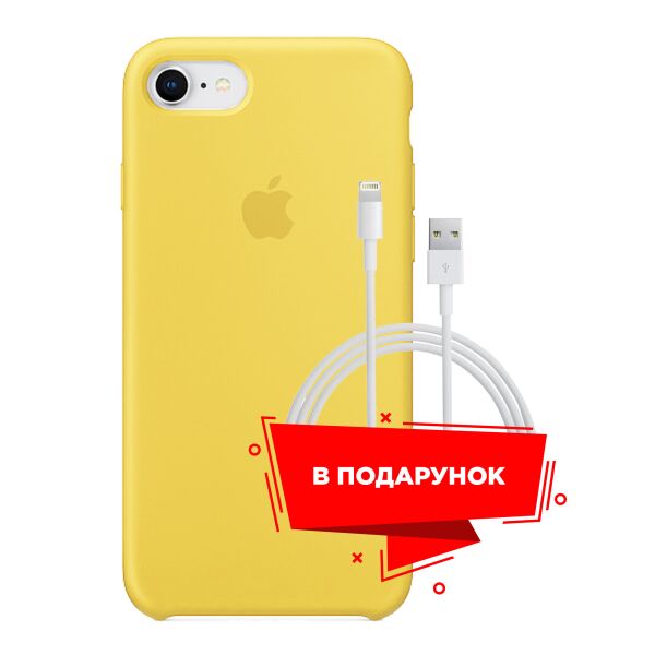 

Чехол для Apple iPhone 7/8/SE (2020) Yellow + кабель Lightning (ARS49455)