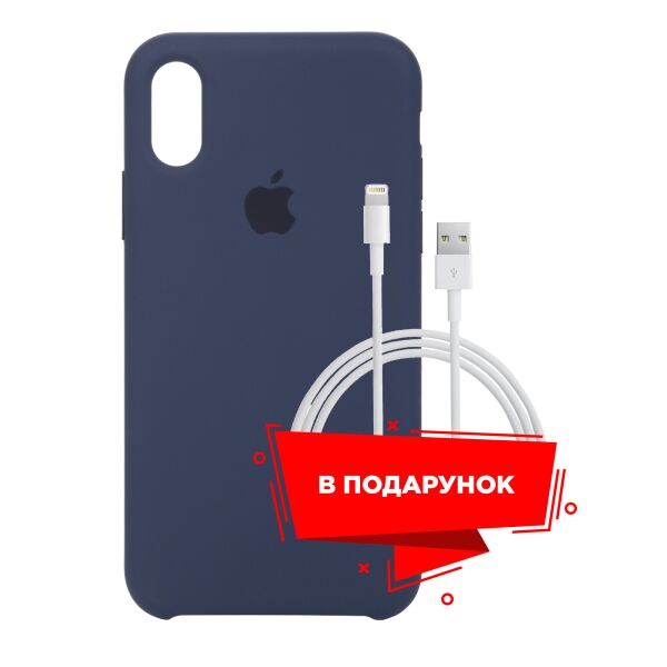 

Чехол для Apple iPhone XS/X Midnight Blue + кабель Lightning (ARS49545)