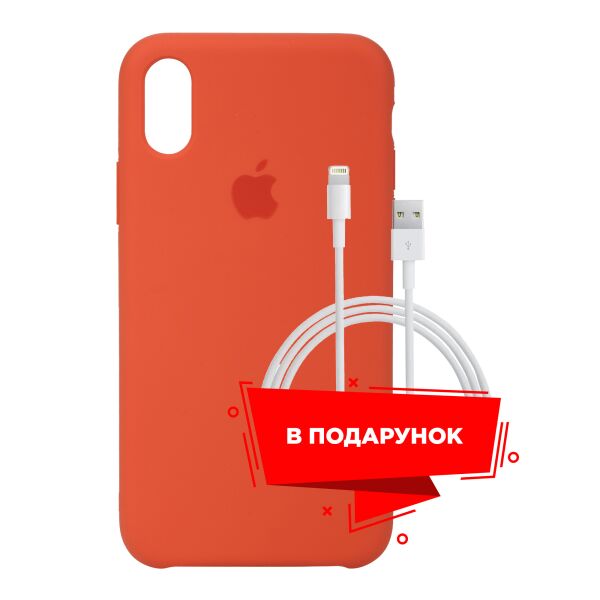 

Чехол для Apple iPhone XS/X Spicy Orange + кабель Lightning (ARS54250)