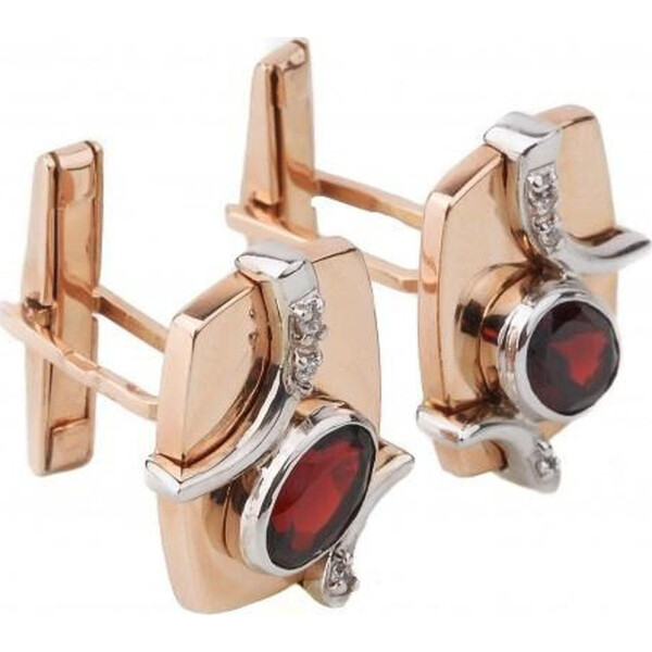 

Запонки из красного золота с гранатами и куб. циркониями (1698828)