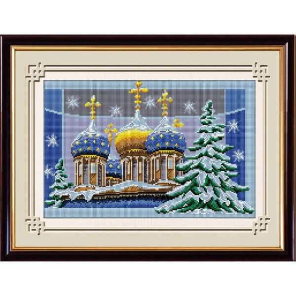 

Набор для рисования камнями алмазная живопись Dream Art Рождественские купола (квадратные, полная) 30196D