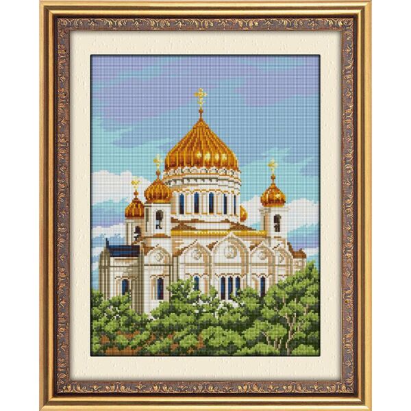 

Набор для рисования камнями алмазная живопись Dream Art Храм Христа Спасителя (квадратные, полная) 30199D