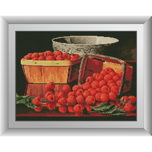 

Набор для рисования камнями алмазная живопись Dream Art Натюрморт с малиной (квадратные, полная) 30717D