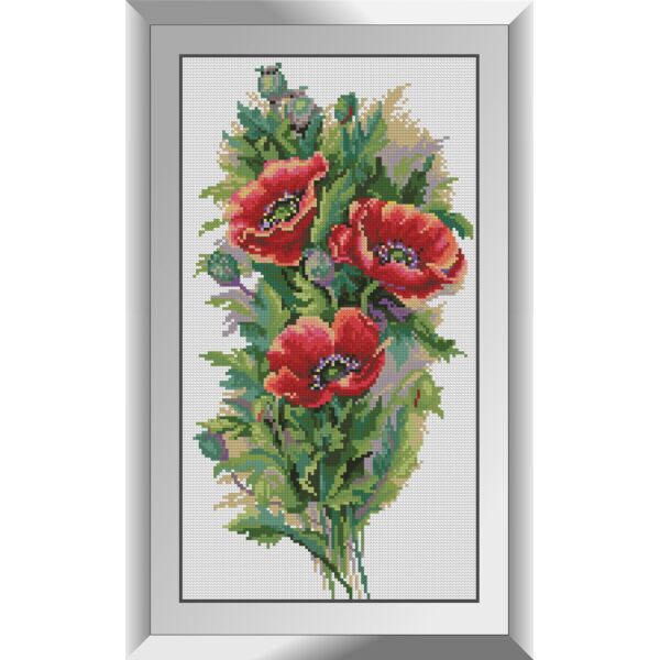 

Набор для рисования камнями алмазная живопись Dream Art Распустившиеся маки (квадратные, полная) 31222D