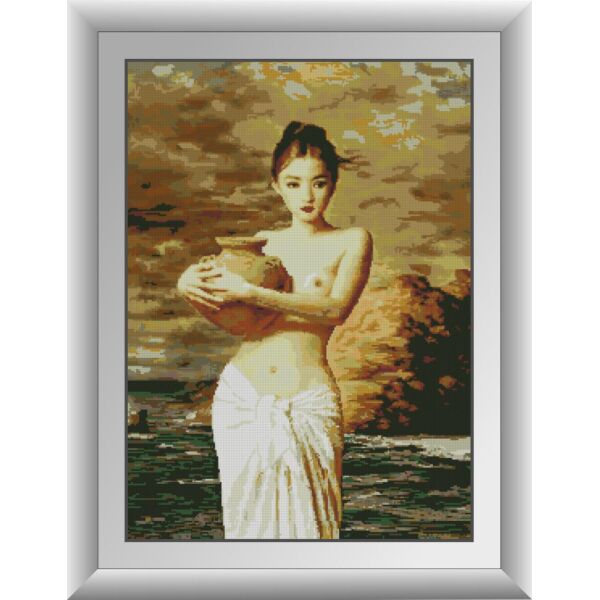 

Набор для рисования камнями алмазная живопись Dream Art Девушка с кувшином (квадратные, полная) 30868D