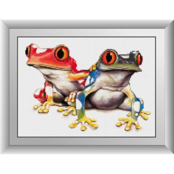

Набор для рисования камнями алмазная живопись Dream Art Красочные лягушки (квадратные, полная) 30362D