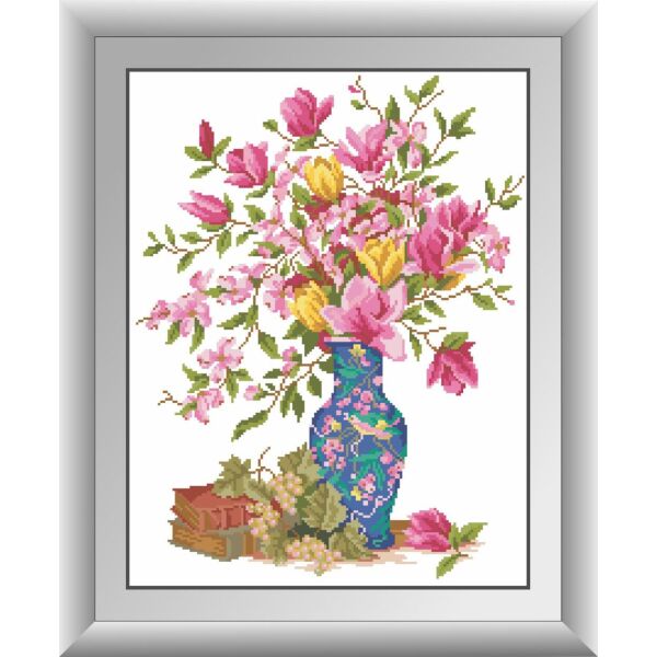 

Набор для рисования камнями алмазная живопись Dream Art Магнолия в вазе (квадратные, полная) 30560D