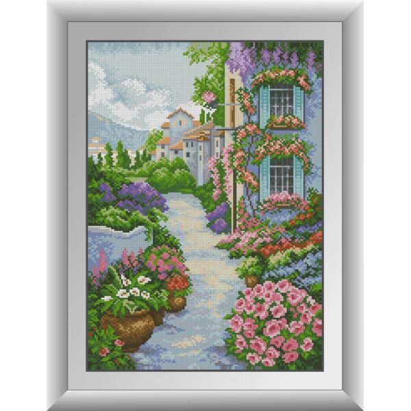 

Набор для рисования камнями алмазная живопись Dream Art Цветочная улица (квадратные, полная) 31014D