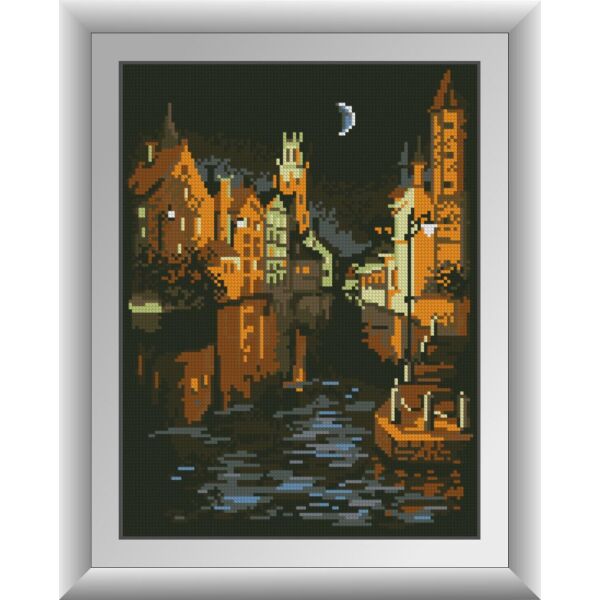 

Набор для рисования камнями алмазная живопись Dream Art Венеция в ночи (квадратные, полная) 30773D
