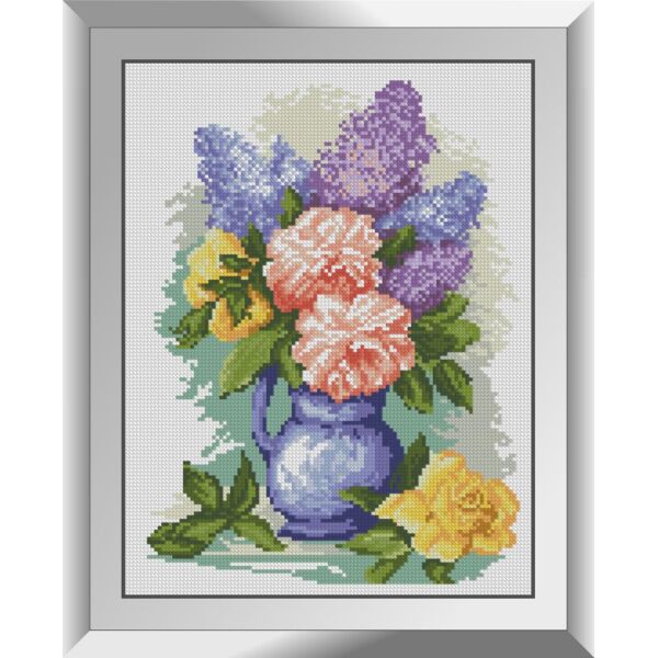 

Набор для рисования камнями алмазная живопись Dream Art Сирень и пионы (квадратные, полная) 31183D