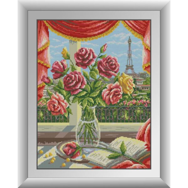

Набор для рисования камнями алмазная живопись Dream Art Окно в Париж (квадратные, полная) 30611D