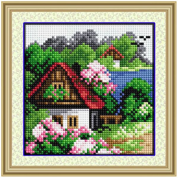 

Набор для рисования камнями алмазная живопись Dream Art Летний домик (квадратные, полная) 30160D