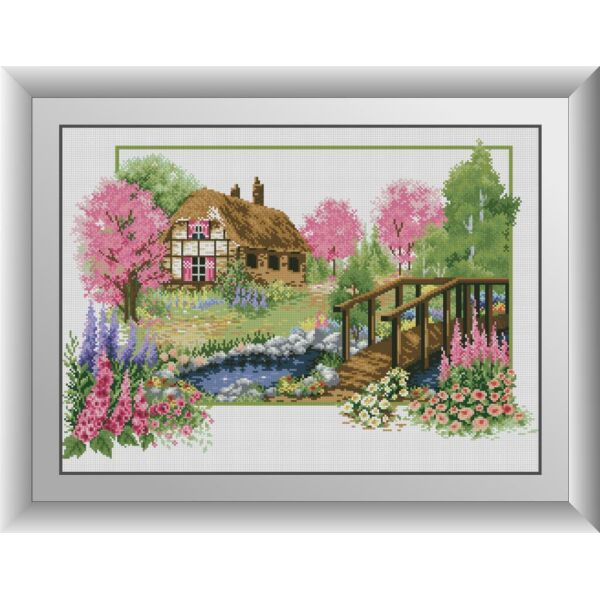 

Набор для рисования камнями алмазная живопись Dream Art Дом в саду (квадратные, полная) 30798D