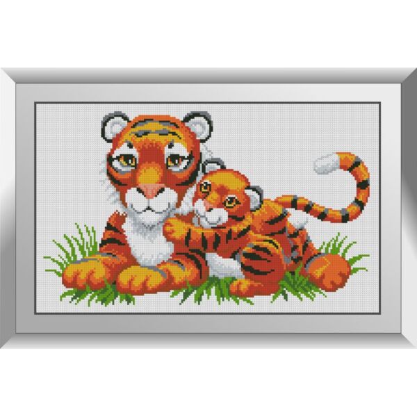 

Набор для рисования камнями алмазная живопись Dream Art Тигрики (квадратные, полная) 31465D
