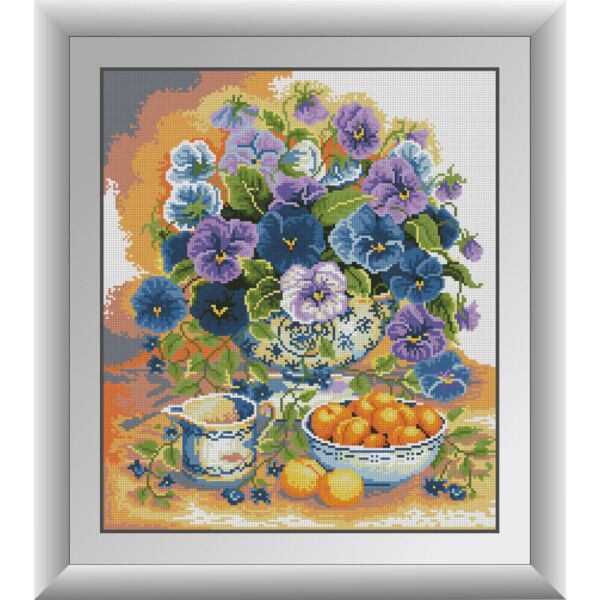 

Набор для рисования камнями алмазная живопись Dream Art Фиалки (квадратные, полная) 30518D