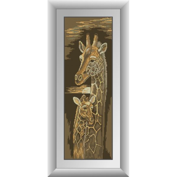 

Набор для рисования камнями алмазная живопись Dream Art Жирафы (квадратные, полная) 31042D