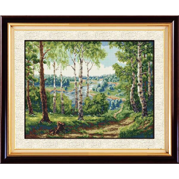 

Набор для рисования камнями алмазная живопись Dream Art Березы (квадратные, полная) 30197D