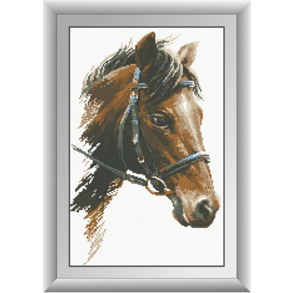 

Набор для рисования камнями алмазная живопись Dream Art Конь (квадратные, полная) 30242D