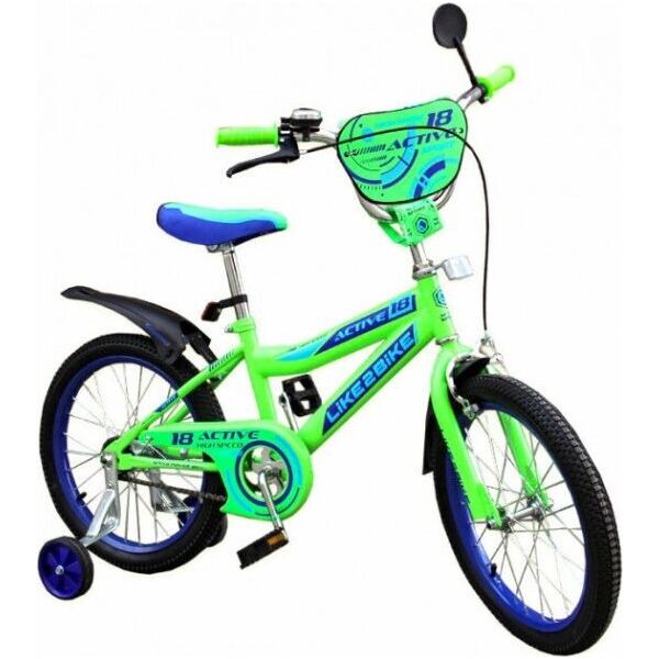 

Двухколесный детский велосипед 16 дюймов Like2bike Active 191627 Салатовый