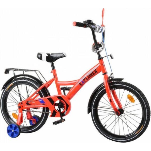 

Двухколесный велосипед EXPLORER, 18" T-21818, с багажником и звоноком, красный