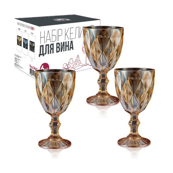 

Набор бокалов для вина ST Shine янтарь 340 мл 6 шт Brown (9442)