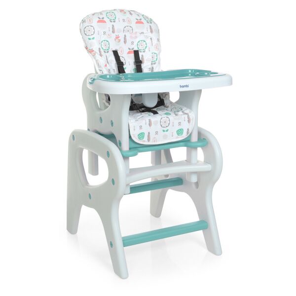 

Стульчик для кормления Bambi New M 0816 Flowers Mint (M 0816)