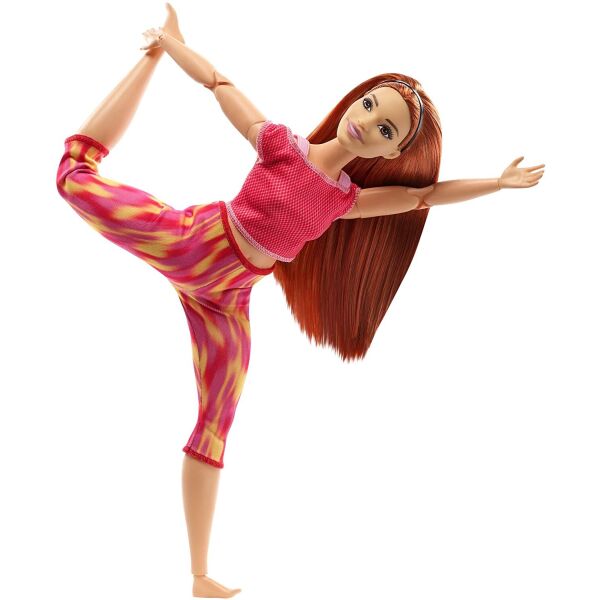 

Кукла Барби Йога Двигайся как я Barbie Made to Move Doll Wearing Orange Dye Pants, Long Straight Red Hair GXF07