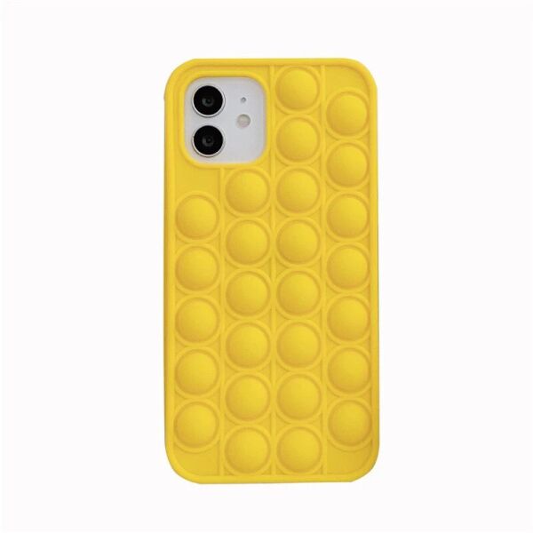 

Силиконовый чехол-антистресс pop it для телефона iPhone 12 PRO кейс для телефона с пупыркой case желтый